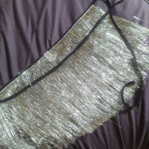 Silver tinsel fringe skirt